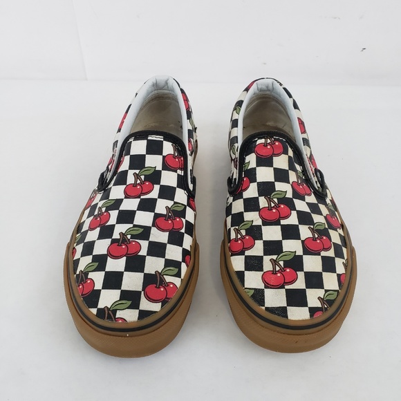 VANS Checkerboard Cherries Slip On Shoes - Picture 2 of 8